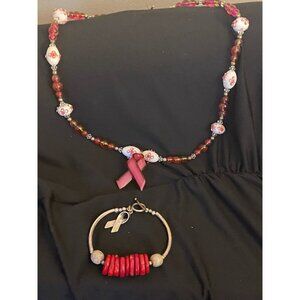 Cause & Charm: Breast Cancer Survivor Gift Set | Murano Beaded Necklace, Sunwest